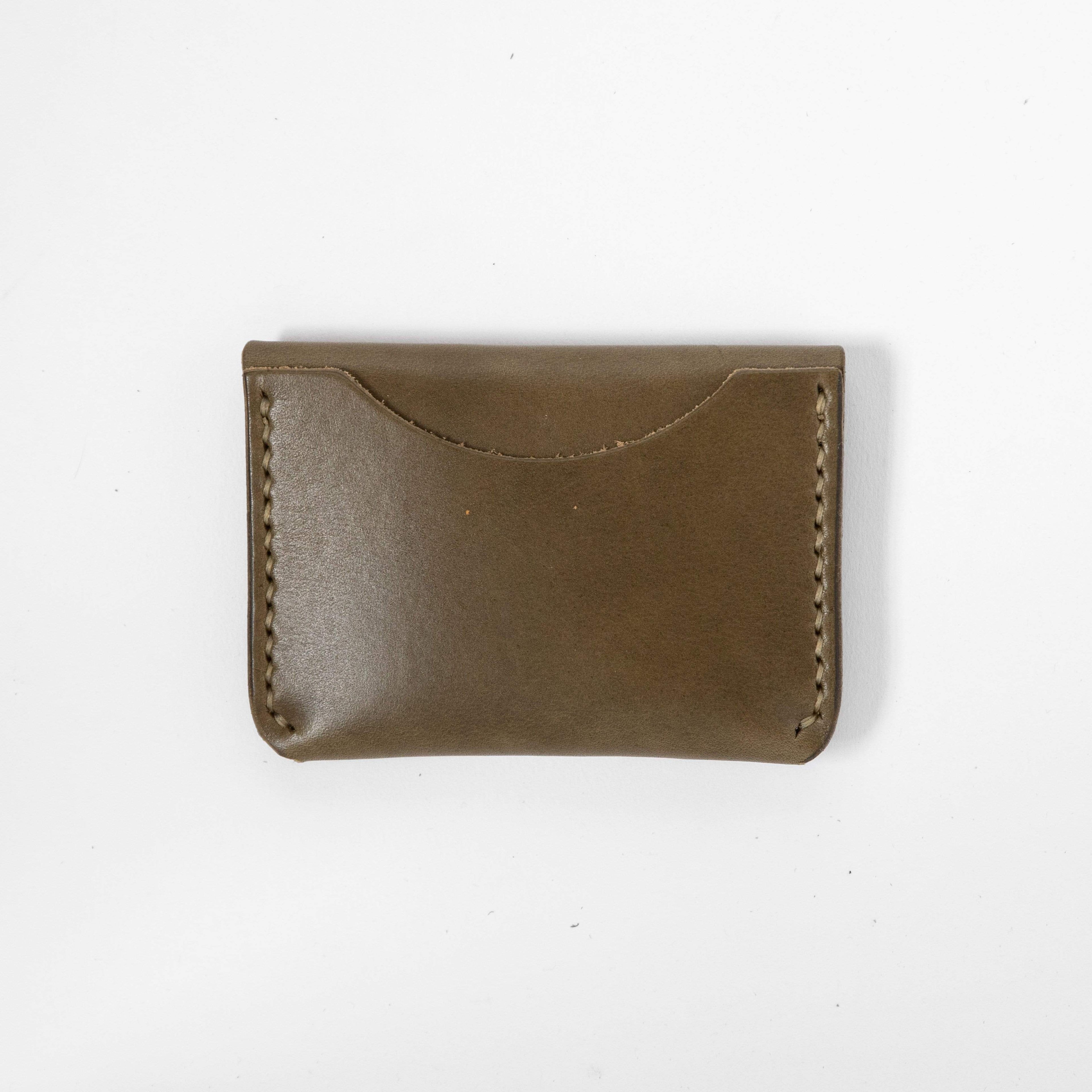 Olive Green Flap Wallet- mens leather wallet - handmade leather wallets at KMM &amp; Co.
