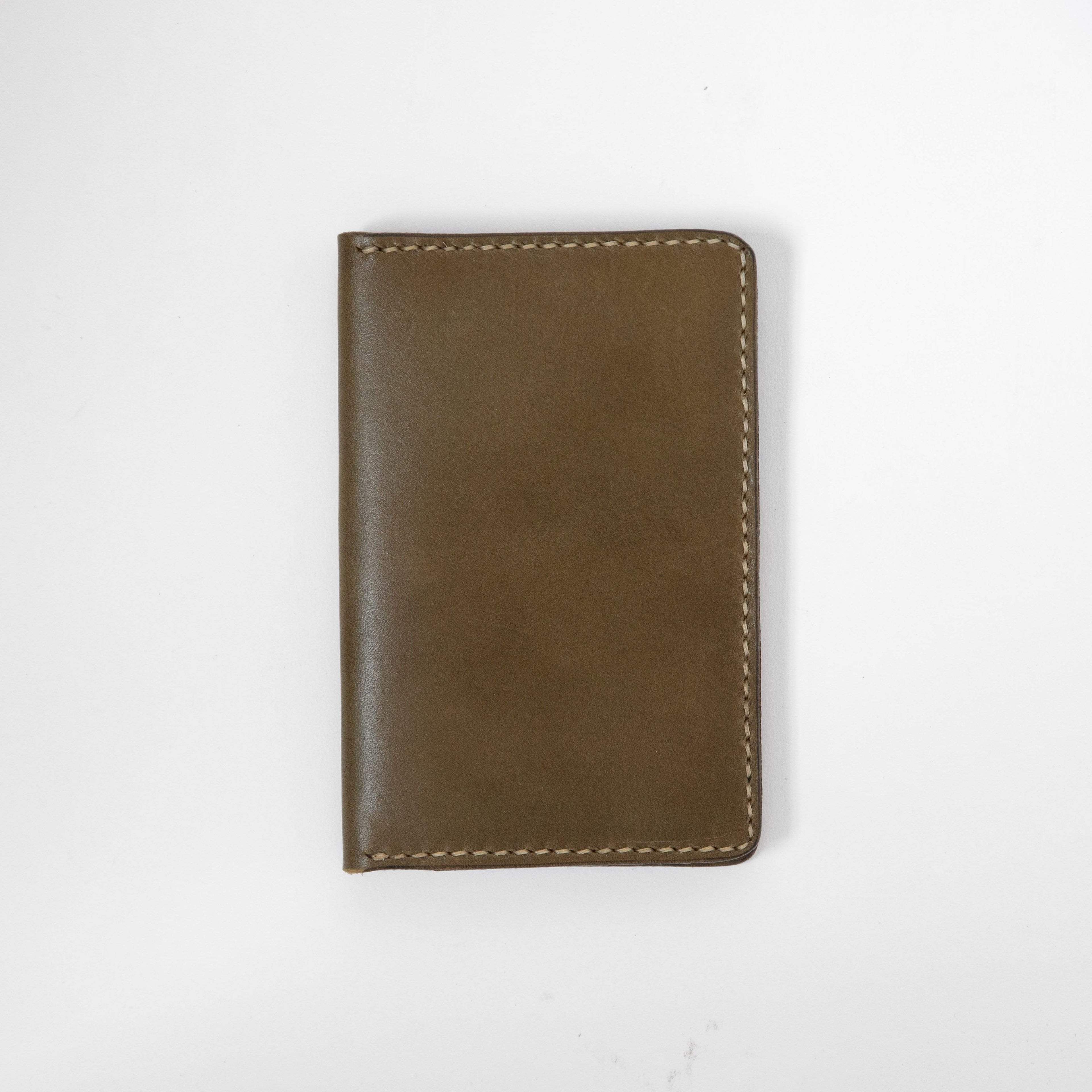 Olive Green Notebook Wallet- leather notebook cover - passport holder - KMM &amp; Co.