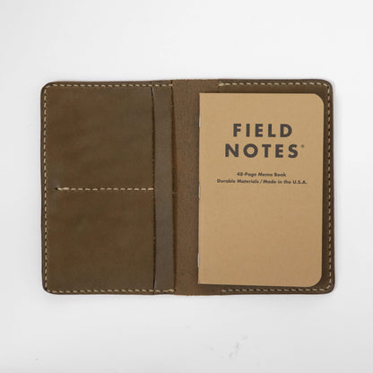 Olive Green Notebook Wallet- leather notebook cover - passport holder - KMM &amp; Co.