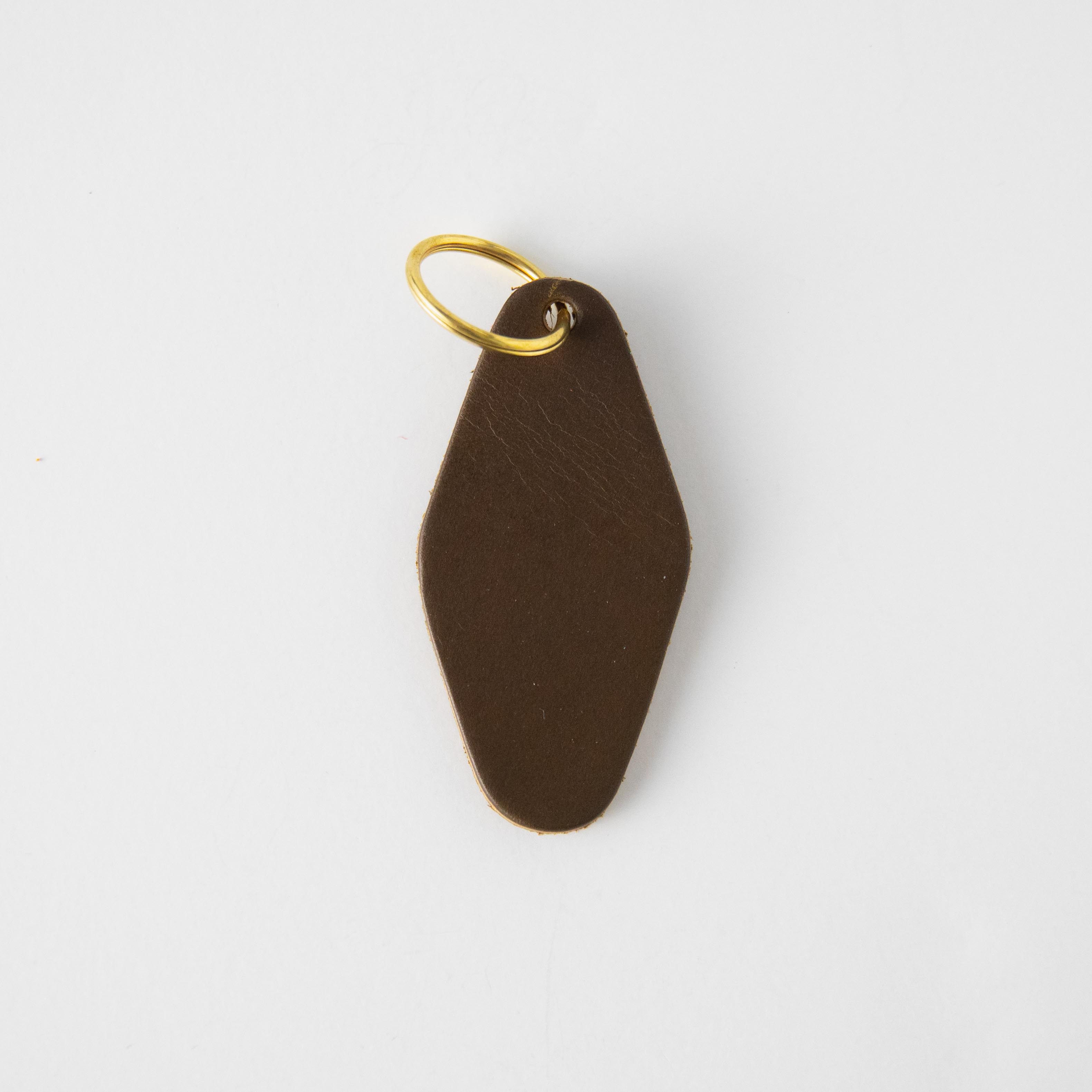 Olive Hotel Key Fob- leather keychain - leather key holder - leather key fob - KMM &amp; Co.