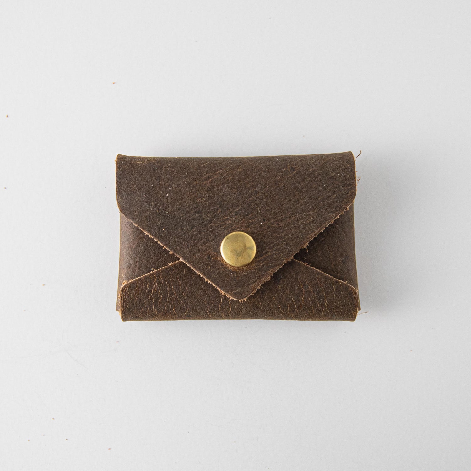 Olive Kodiak Card Envelope- card holder wallet - leather wallet made in America at KMM &amp; Co.