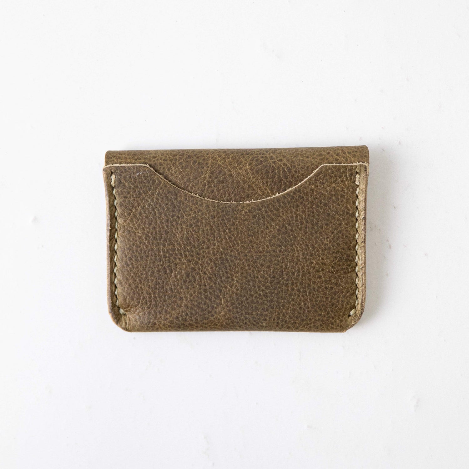 Olive Kodiak Flap Wallet- mens leather wallet - handmade leather wallets at KMM &amp; Co.
