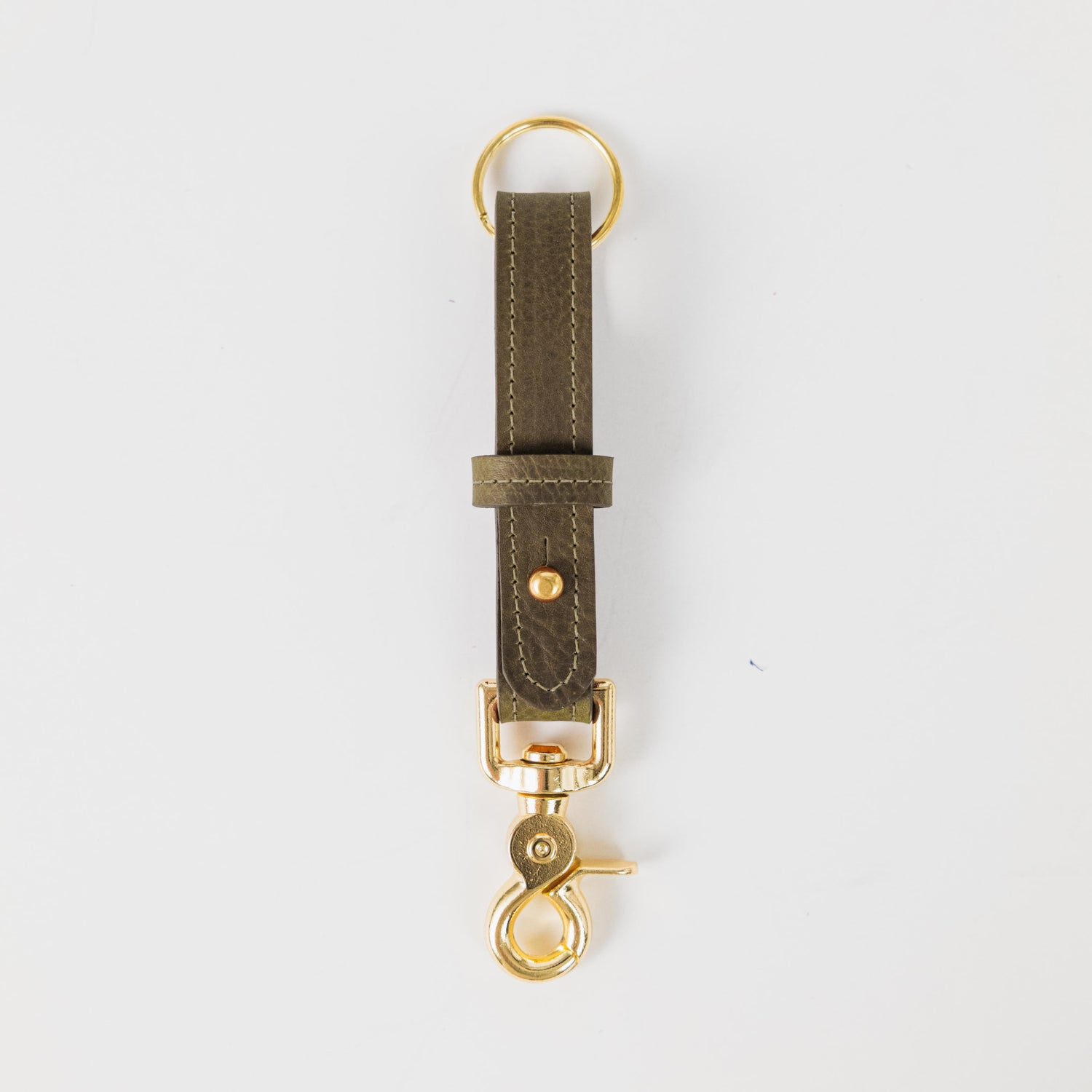 Olive Kodiak Key Lanyard- leather keychain for men and women - KMM &amp; Co.