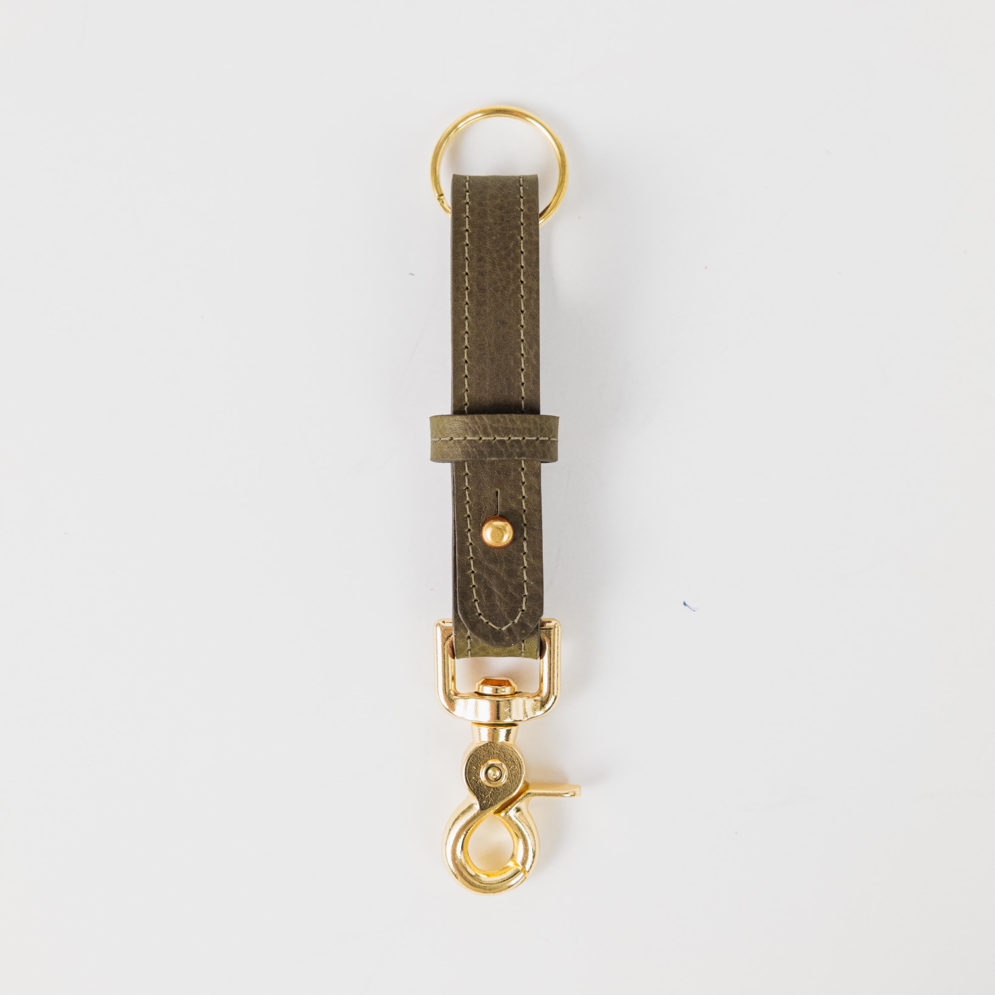 Olive Kodiak Key Lanyard- leather keychain for men and women - KMM &amp; Co.