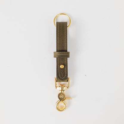 Olive Kodiak Key Lanyard- leather keychain for men and women - KMM &amp; Co.