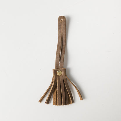 Olive Kodiak Mini Tassel- leather tassel keychain - KMM &amp; Co.