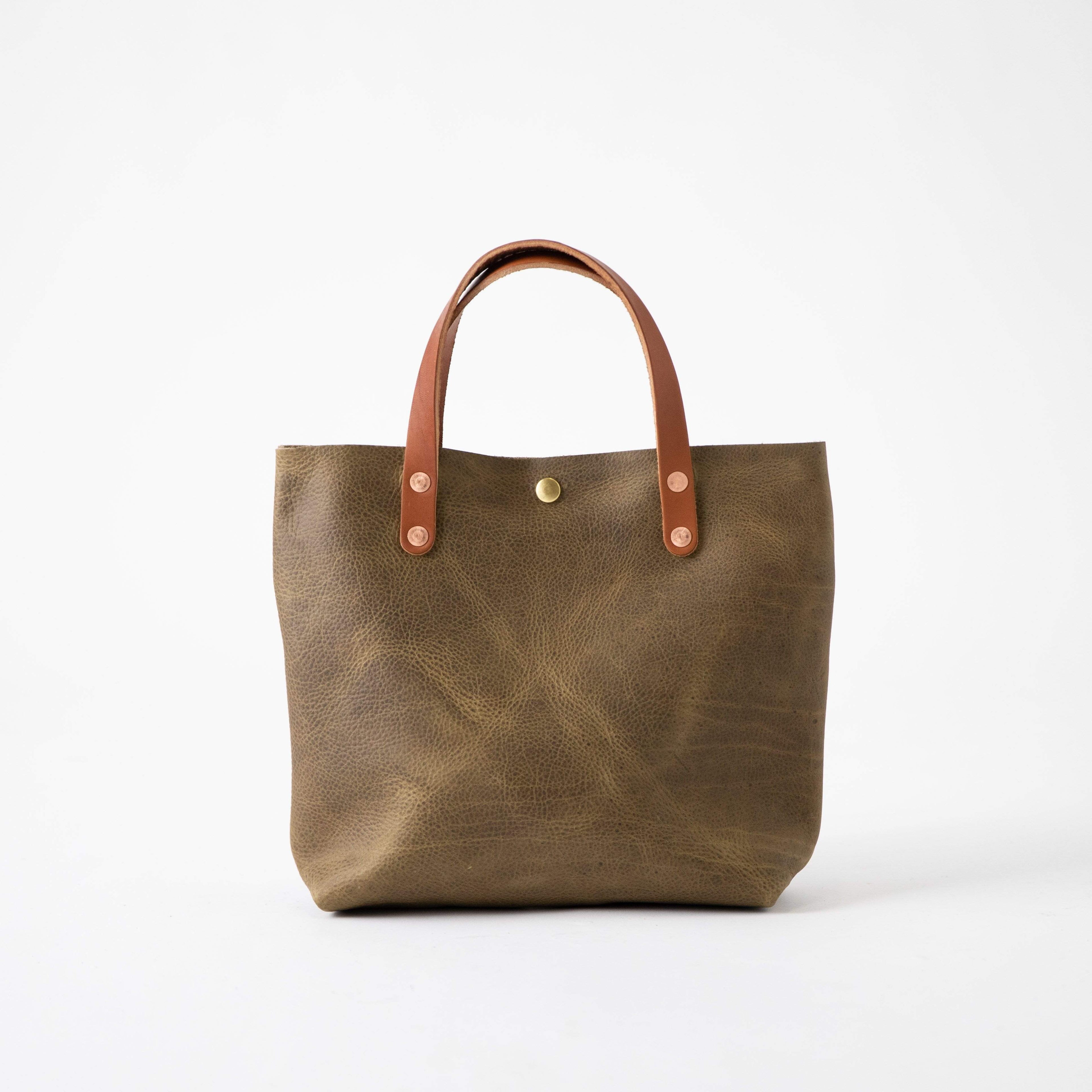 Olive Kodiak Mini Tote- olive green small tote bags handmade in America