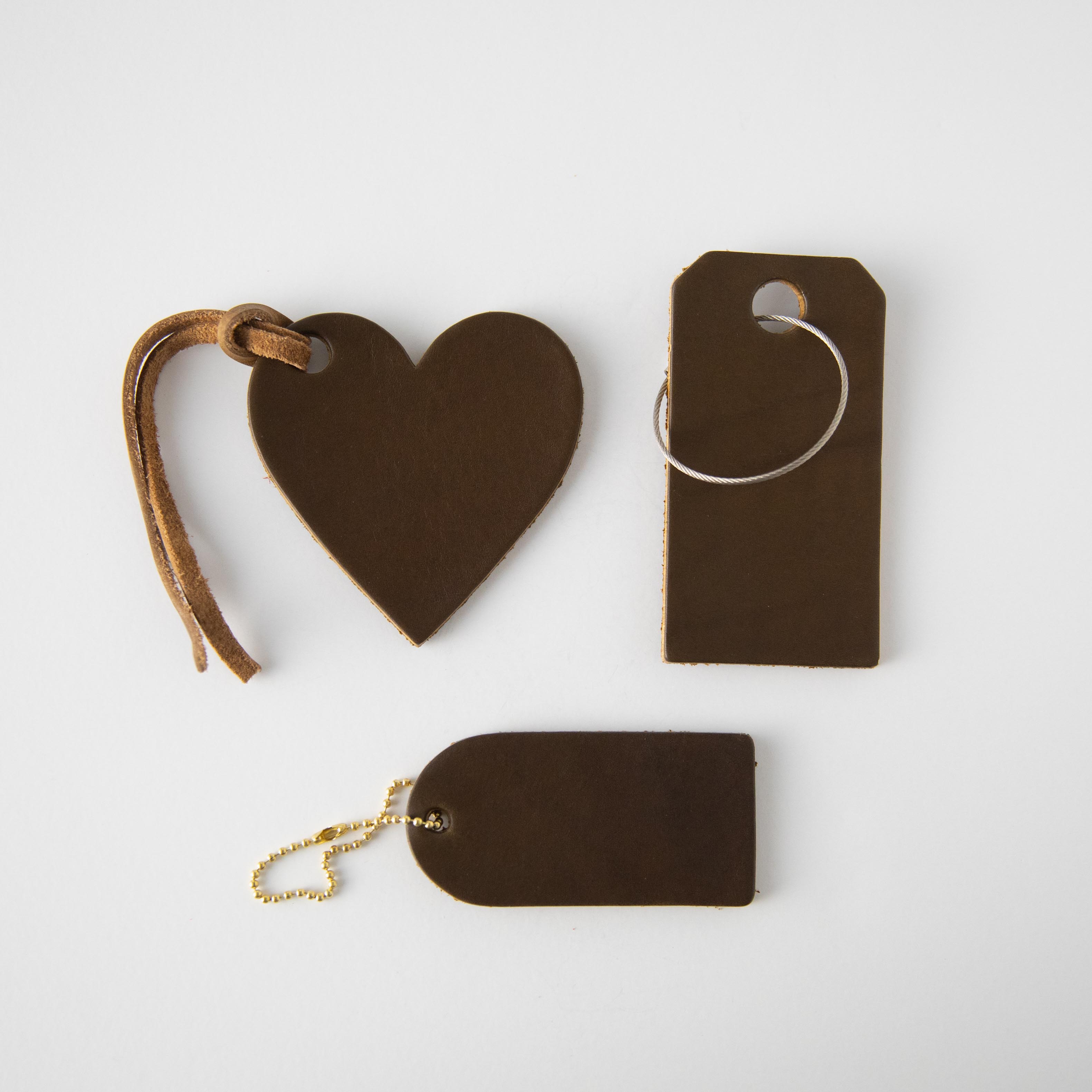 Olive Leather Heart Tag- personalized luggage tags - custom luggage tags - KMM &amp; Co.