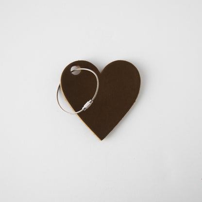 Olive Leather Heart Tag- personalized luggage tags - custom luggage tags - KMM &amp; Co.