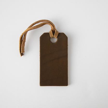 Olive Leather Tag- personalized luggage tags - custom luggage tags - KMM &amp; Co.