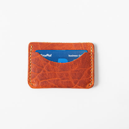 Orange Bison Card Case- mens leather wallet - leather wallets for women - KMM &amp; Co.