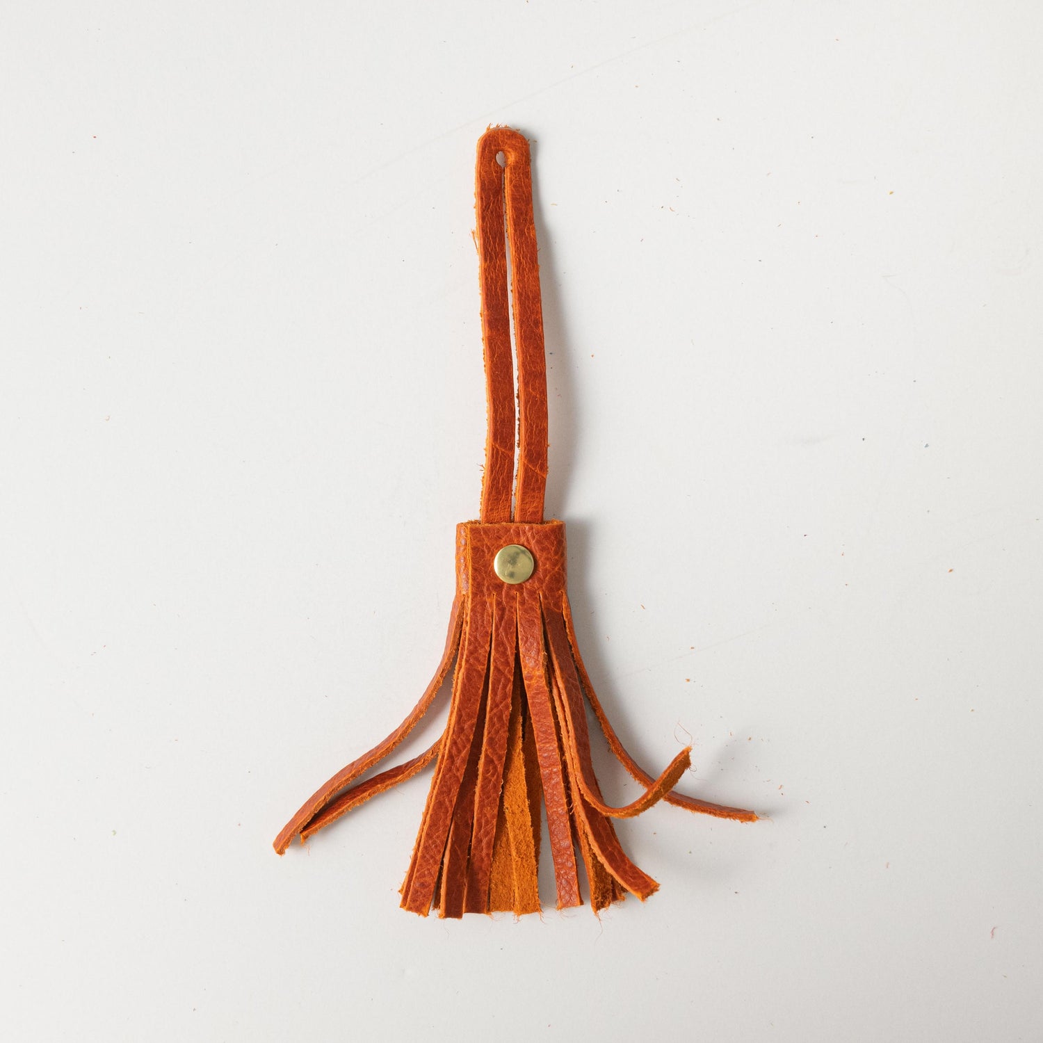 Orange Bison Leather Tassel- leather tassel keychain - KMM &amp; Co.