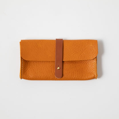 Orange Cypress Clutch Wallet- leather clutch bag - leather handmade bags - KMM &amp; Co.