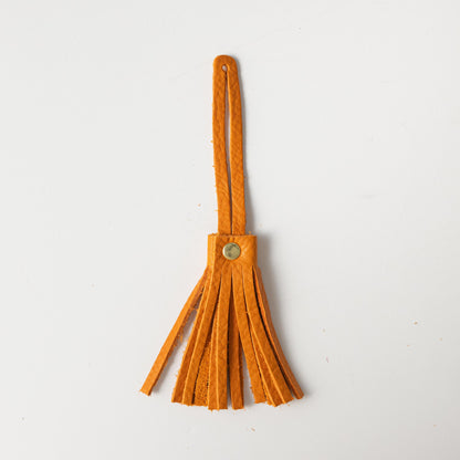 Orange Cypress Leather Tassel- leather tassel keychain - KMM &amp; Co.