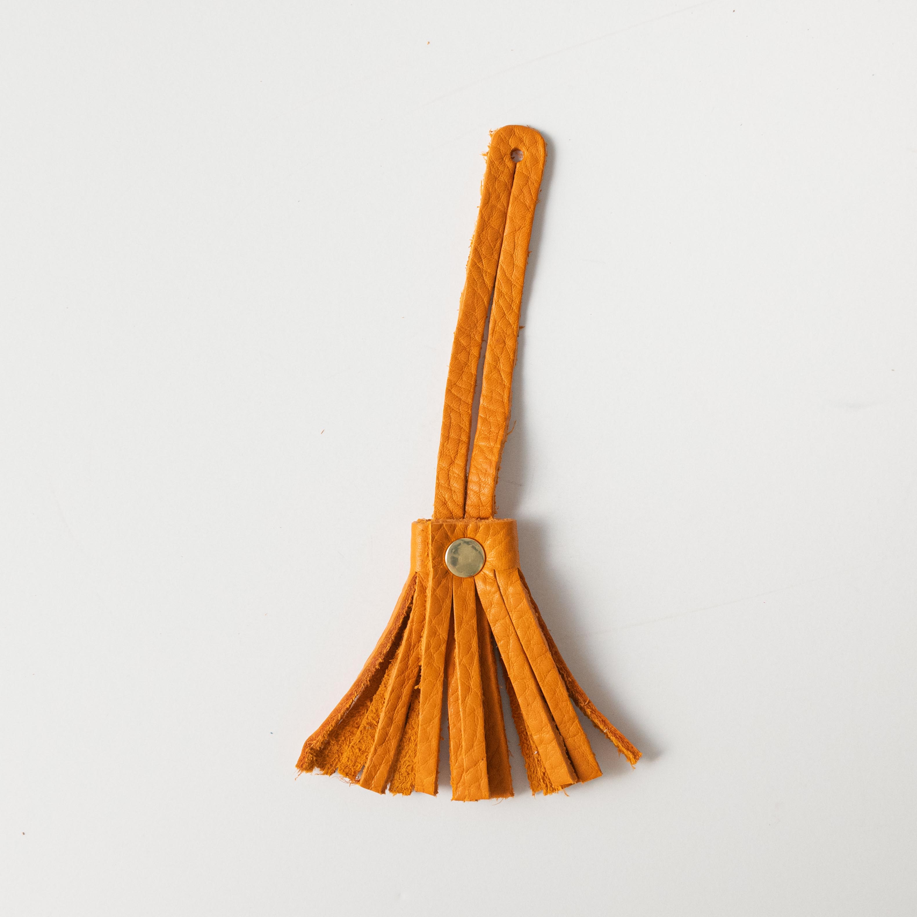 Orange Cypress Mini Tassel- leather tassel keychain - KMM &amp; Co.