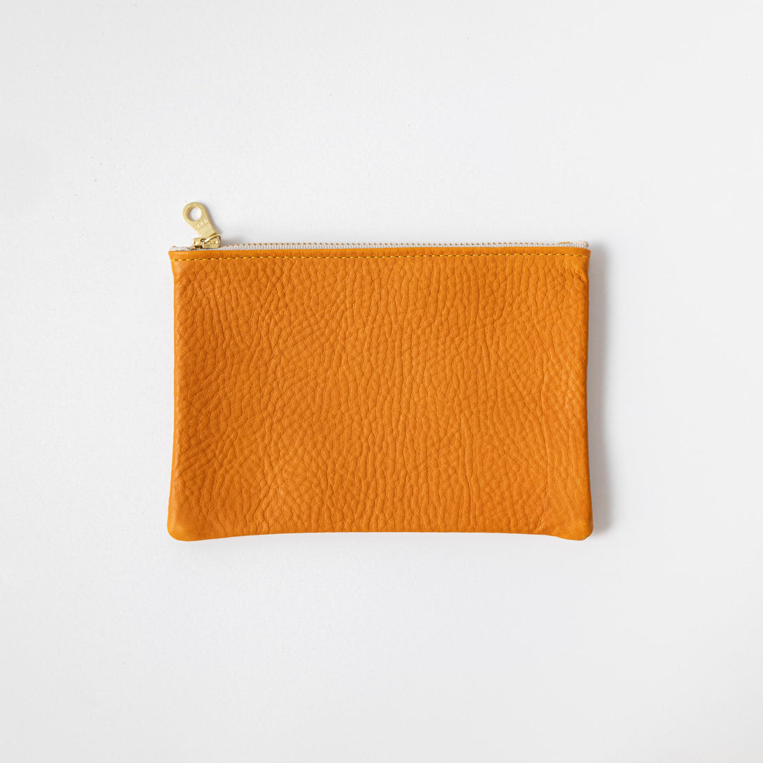 Orange Cypress Small Zip Pouch- small zipper pouch - leather zipper pouch - KMM &amp; Co.