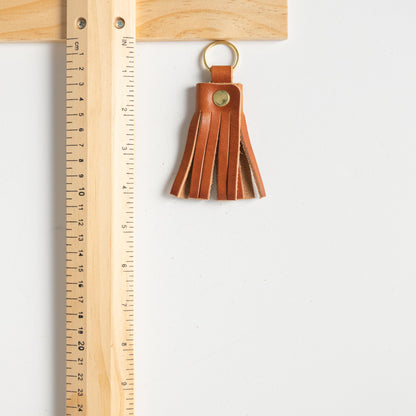 Orange Cypress Tassel Keychain- leather tassel keychain - KMM &amp; Co.