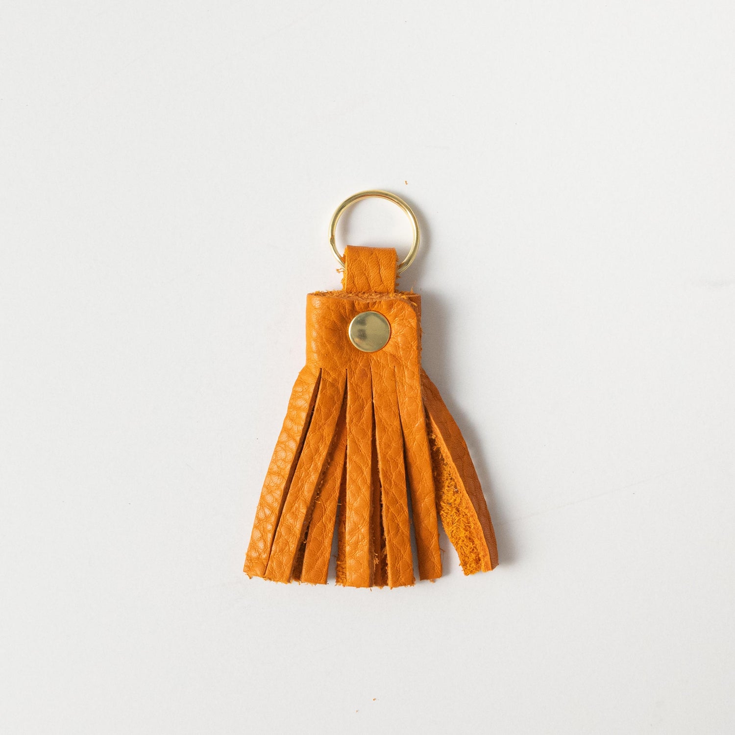 Orange Cypress Tassel Keychain- leather tassel keychain - KMM &amp; Co.