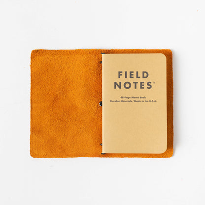 Orange Cypress Travel Notebook- leather journal - leather notebook - KMM &amp; Co.