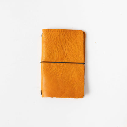 Orange Cypress Travel Notebook- leather journal - leather notebook - KMM &amp; Co.