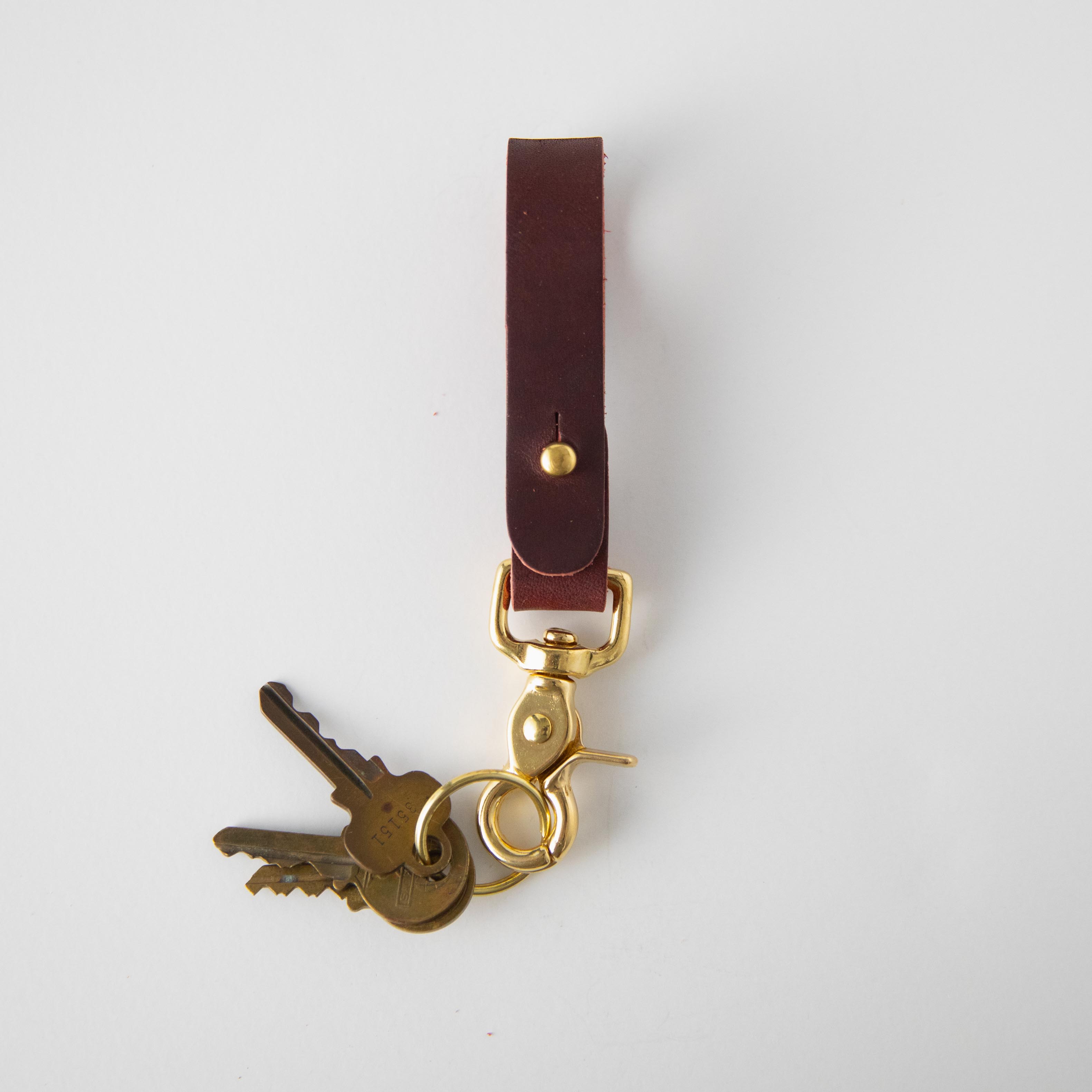 Oxblood Key Lanyard- leather keychain for men and women - KMM &amp; Co.