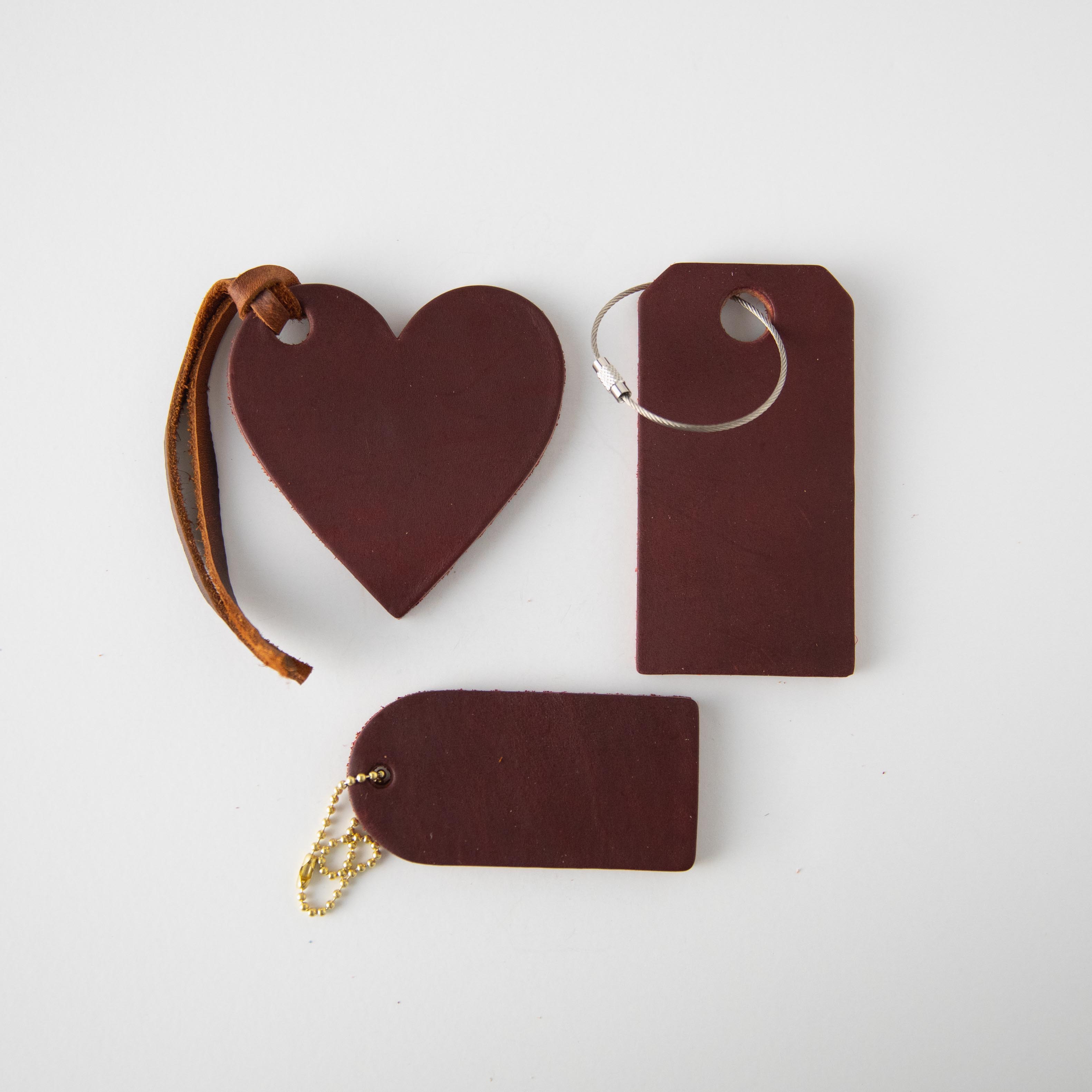 Oxblood Leather Tag- personalized luggage tags - custom luggage tags - KMM &amp; Co.