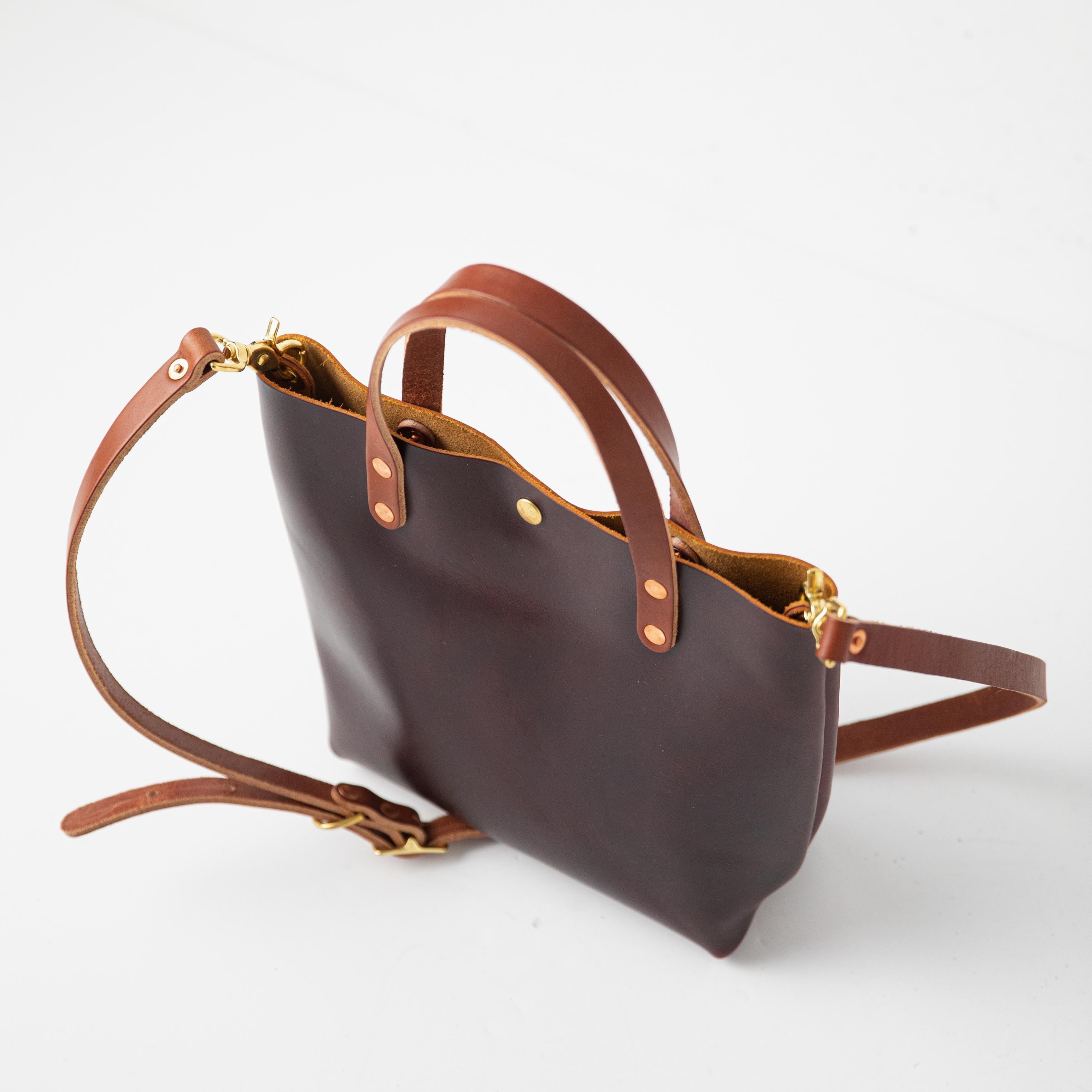 Leather Tote Bag: Oxblood Mini Tote | leather bags KMM & Co.