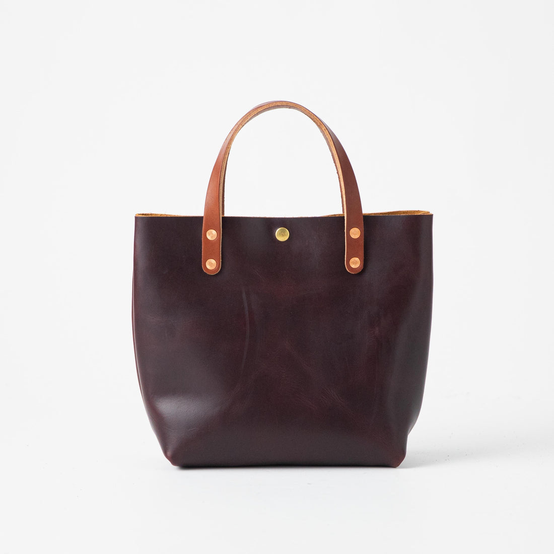 Leather Tote Bag: Oxblood Mini Tote | Leather Bags KMM & Co. Yes +$50