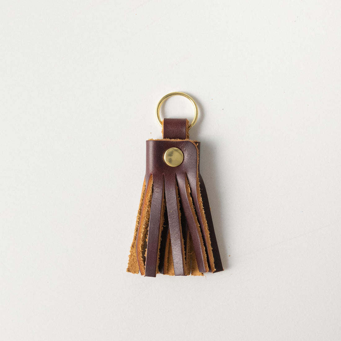 Oxblood Tassel Keychain- leather tassel keychain - KMM &amp; Co.