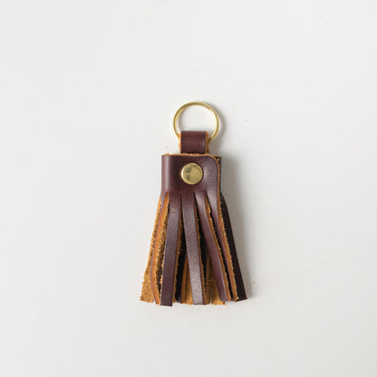 Oxblood Tassel Keychain- leather tassel keychain - KMM &amp; Co.