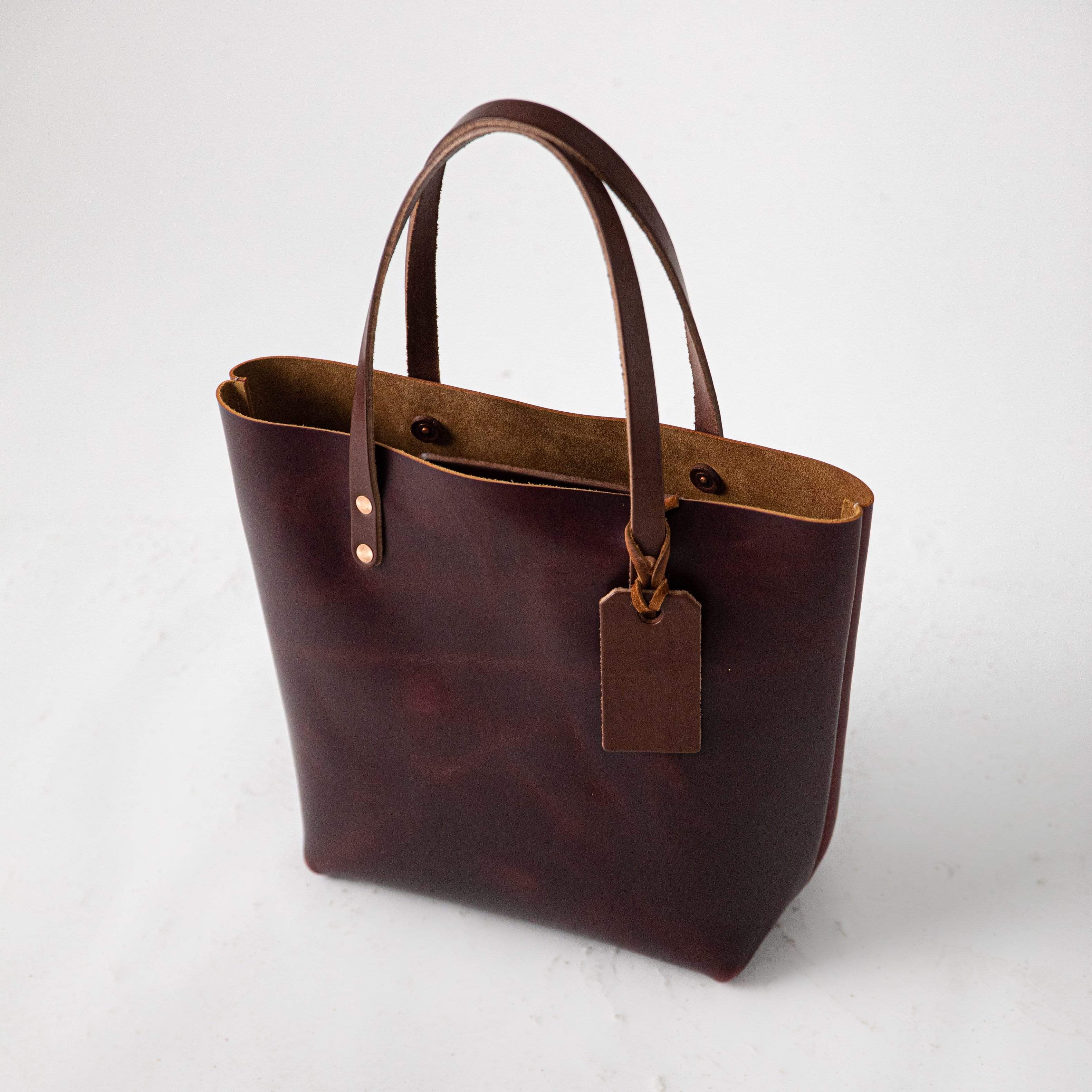 Oxblood Tote- burgundy handbag handmade in America