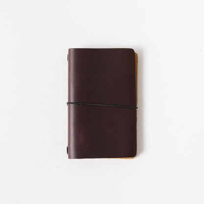 Oxblood Travel Notebook- leather journal - leather notebook - KMM &amp; Co.