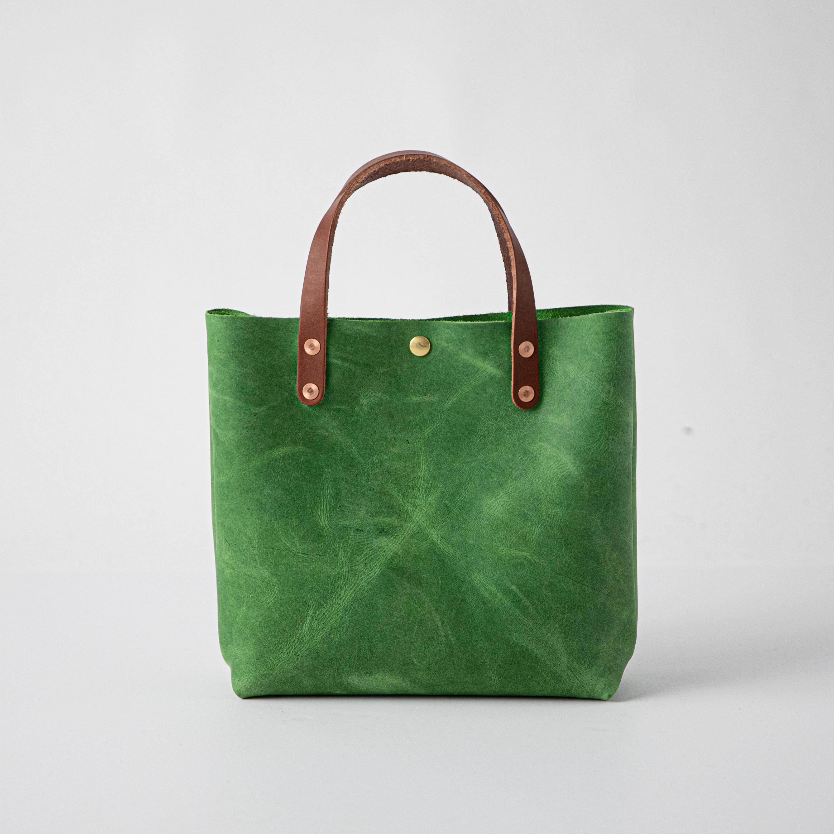 Palm Green Mini Tote | leather tote bags by KMM & Co. | small tote