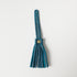 Petrol Blue Bison Leather Tassel- leather tassel keychain - KMM & Co.