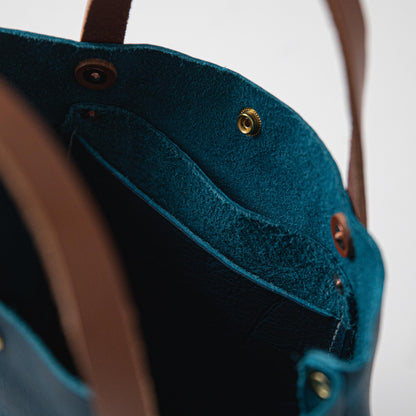 Close-up of the Petrol Blue Bison Mini Tote&