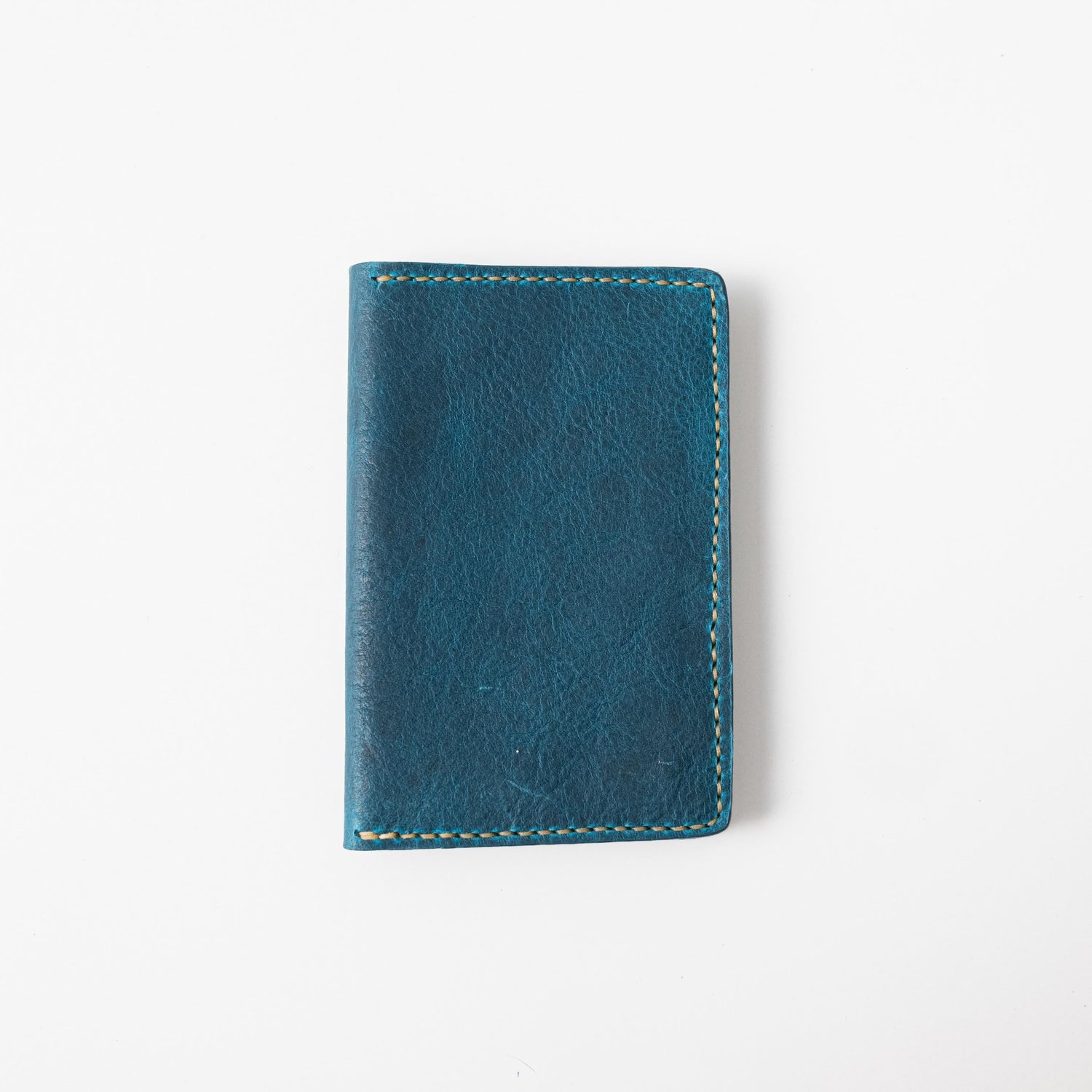 Petrol Blue Bison Notebook Wallet- leather notebook cover - passport holder - KMM &amp; Co.