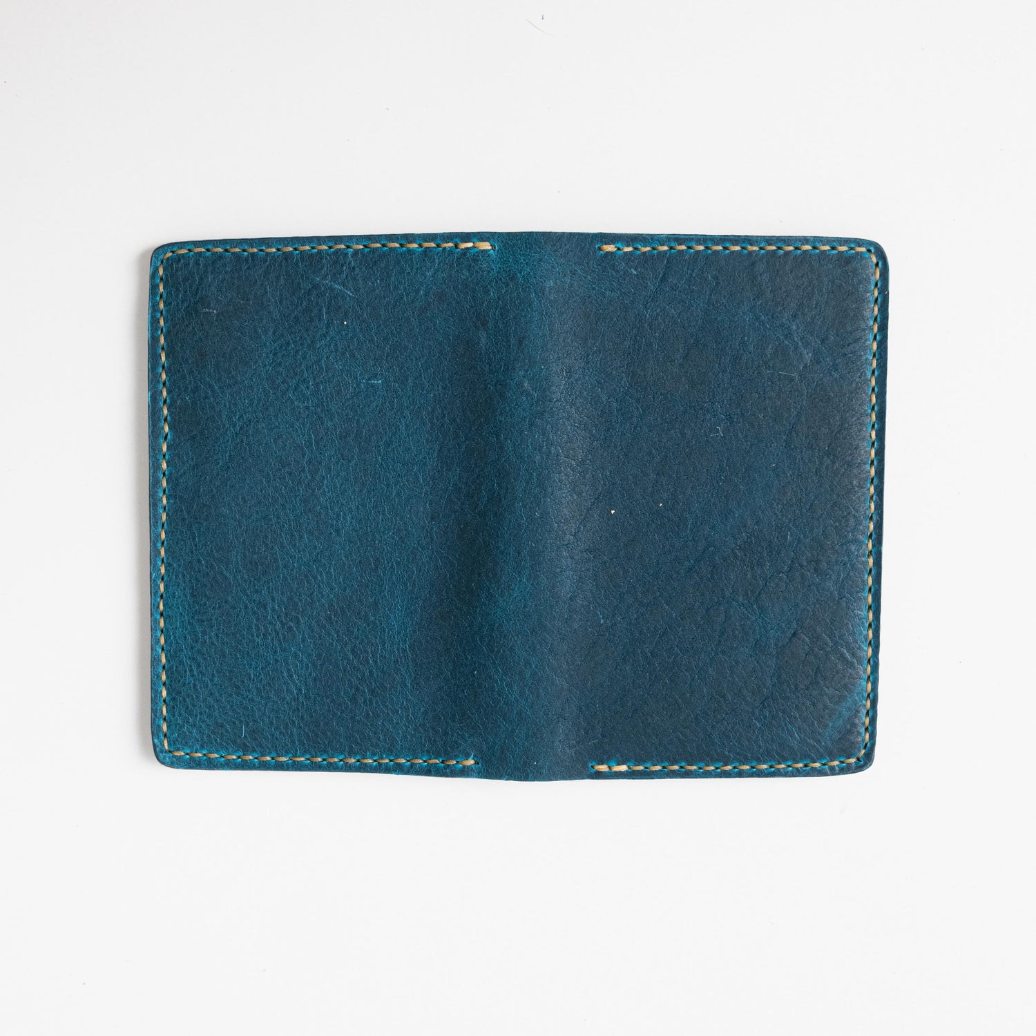 Petrol Blue Bison Notebook Wallet- leather notebook cover - passport holder - KMM &amp; Co.
