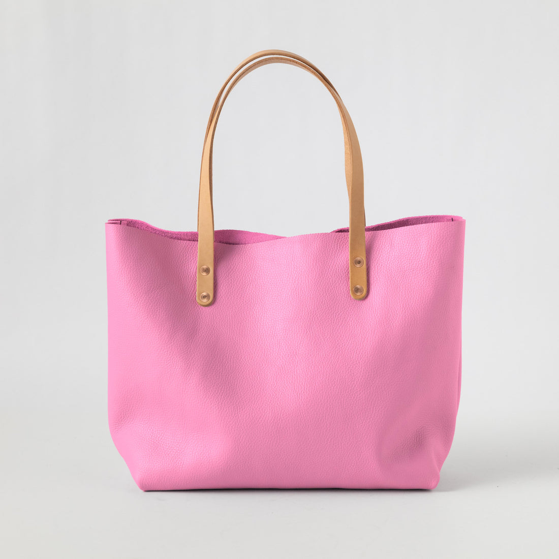 Pink Italian Pebbled East West Tote