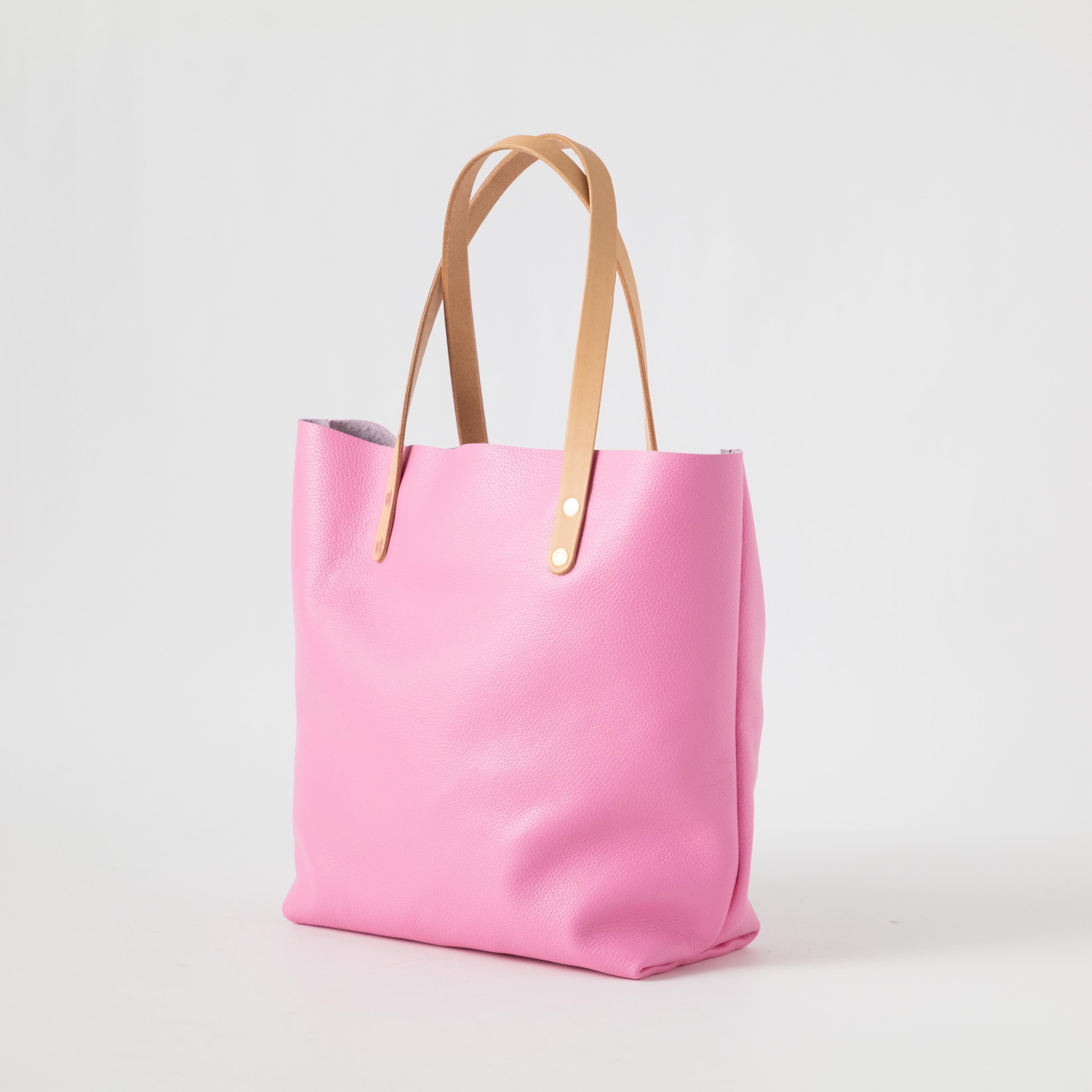 Pink Italian Pebbled Tote