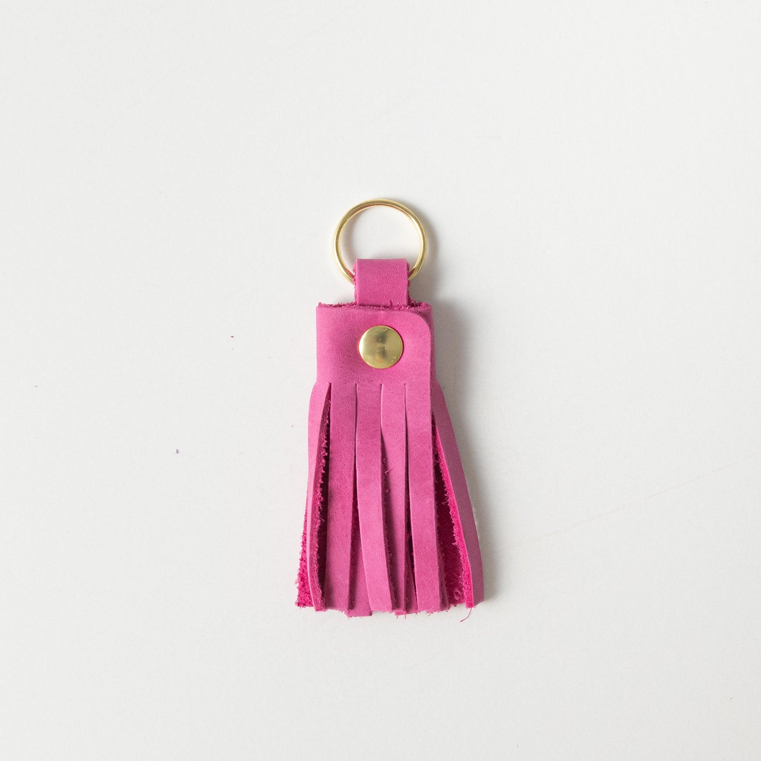Pink Tassel Keychain- leather tassel keychain - KMM &amp; Co.