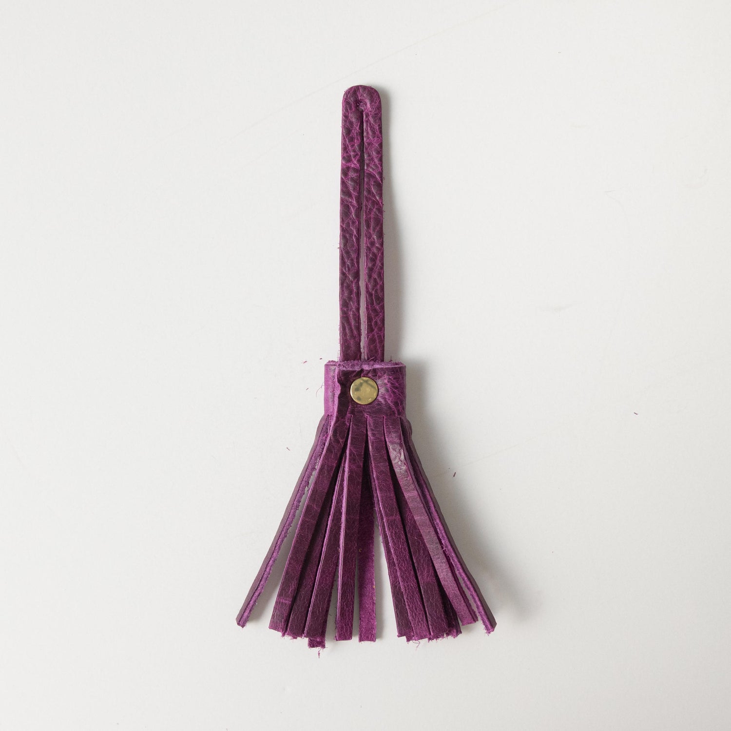 Purple Bison Leather Tassel- leather tassel keychain - KMM &amp; Co.