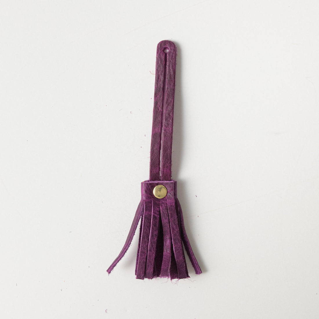 Purple Bison Mini Tassel- leather tassel keychain - KMM &amp; Co.