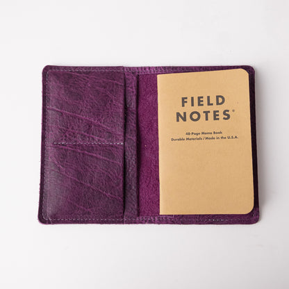 Purple Bison Notebook Wallet- leather notebook cover - passport holder - KMM &amp; Co.