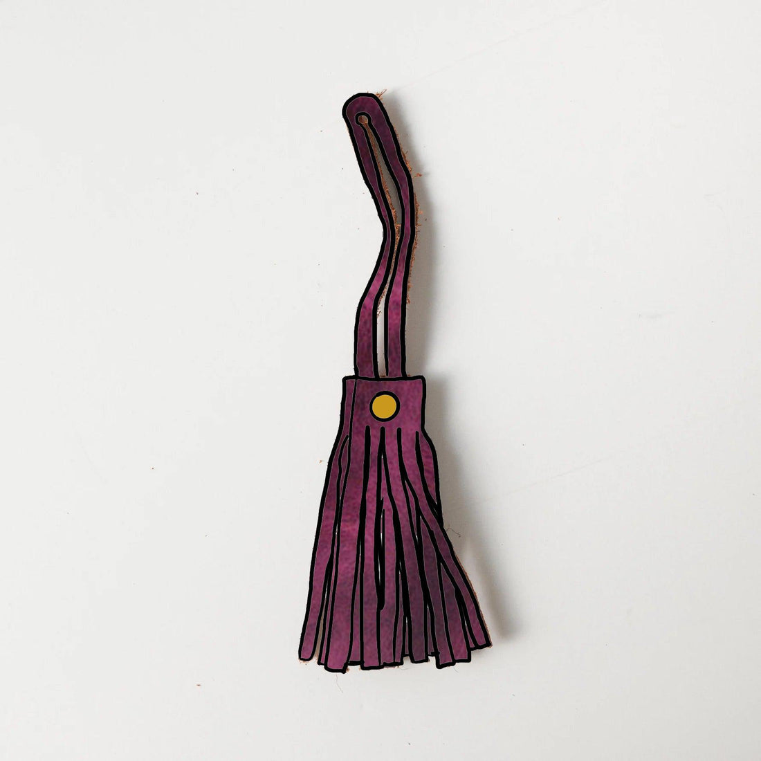 Purple Cheaha Leather Tassel- leather tassel keychain - KMM &amp; Co.