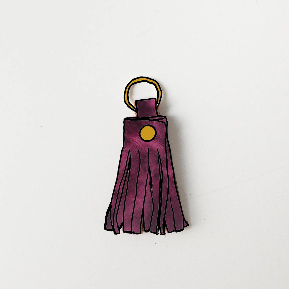 Purple Cheaha Tassel Keychain- leather tassel keychain - KMM &amp; Co.
