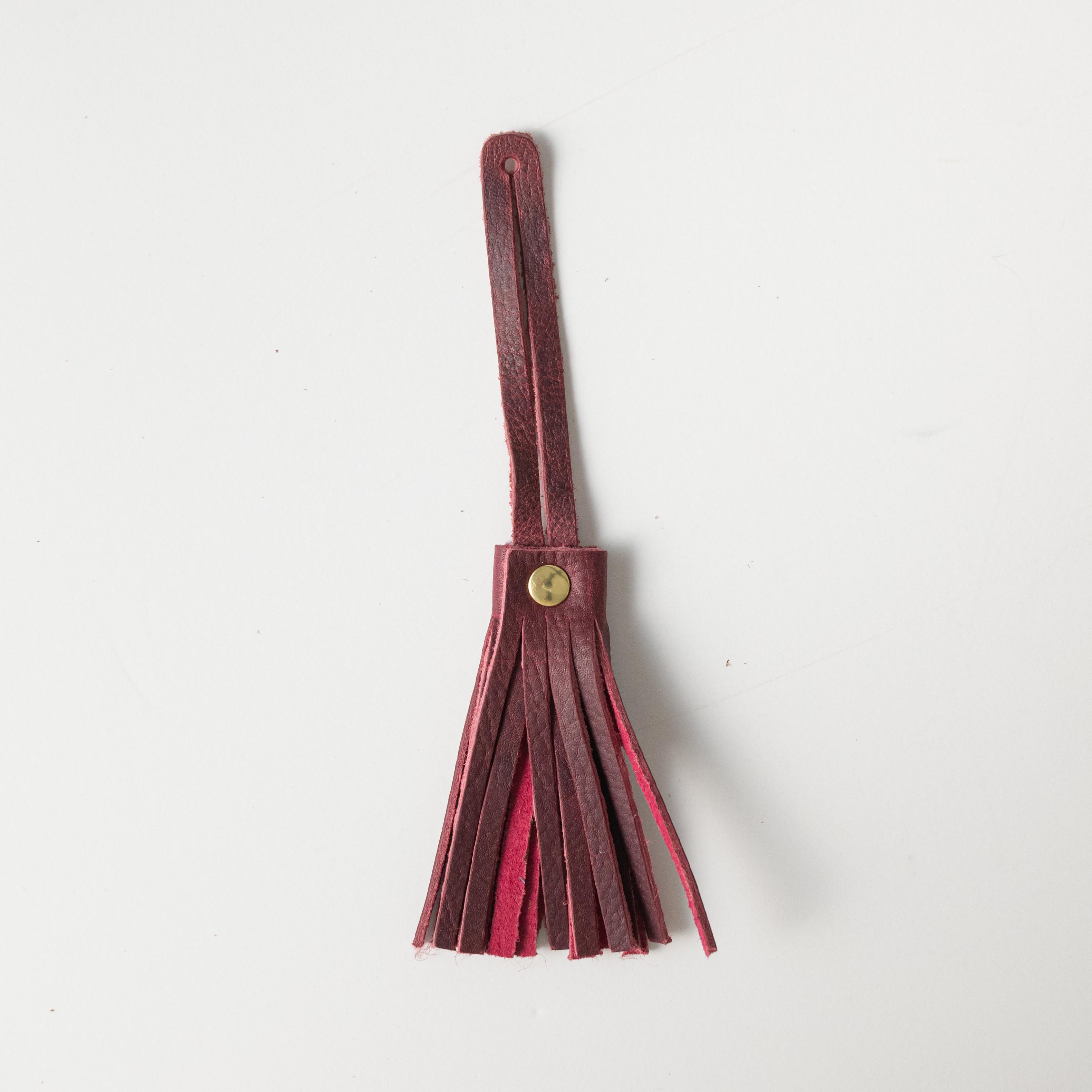 Purple Kodiak Leather Tassel- leather tassel keychain - KMM &amp; Co.