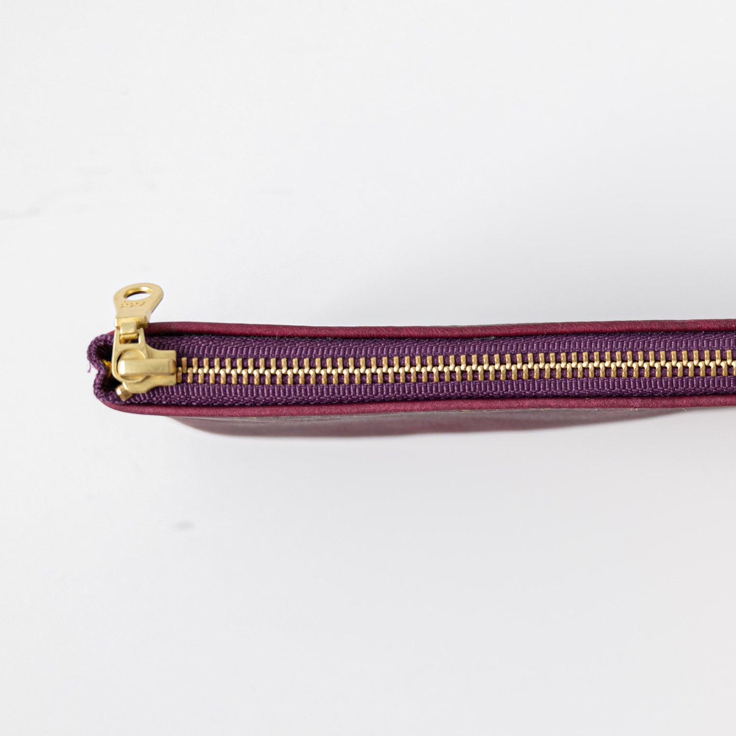 Purple Kodiak Small Zip Pouch- small zipper pouch - leather zipper pouch - KMM &amp; Co.