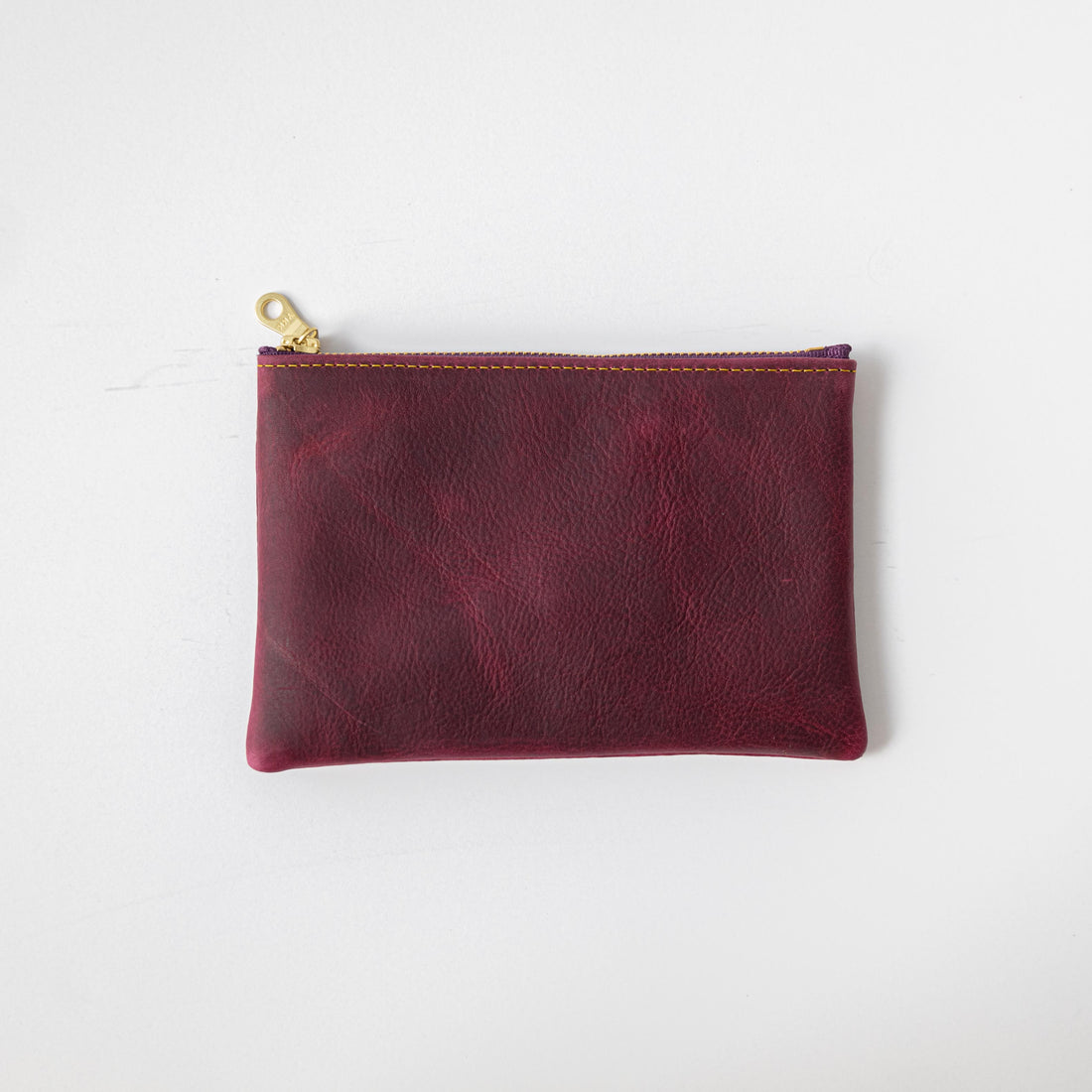 Purple Kodiak Small Zip Pouch- small zipper pouch - leather zipper pouch - KMM &amp; Co.