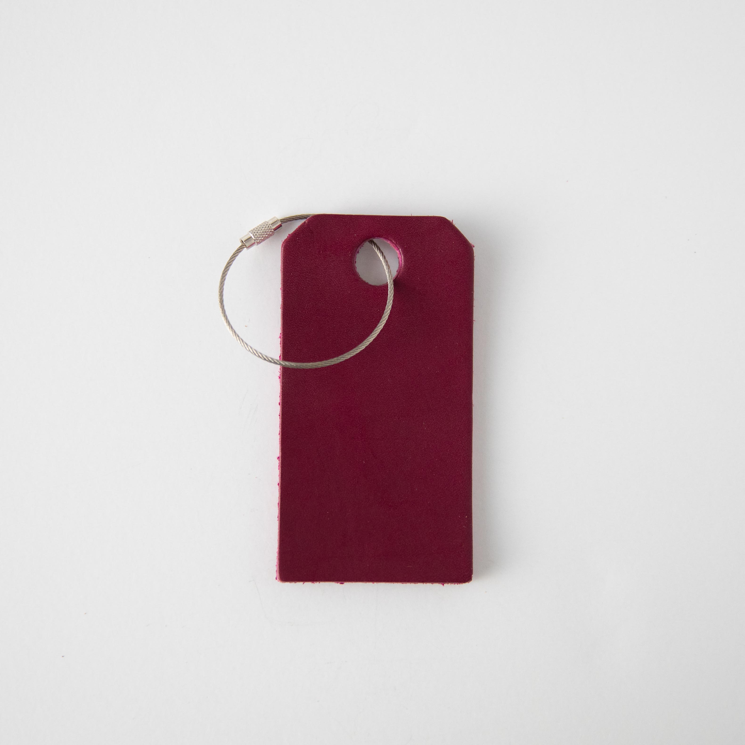 Purple Leather Tag- personalized luggage tags - custom luggage tags - KMM &amp; Co.