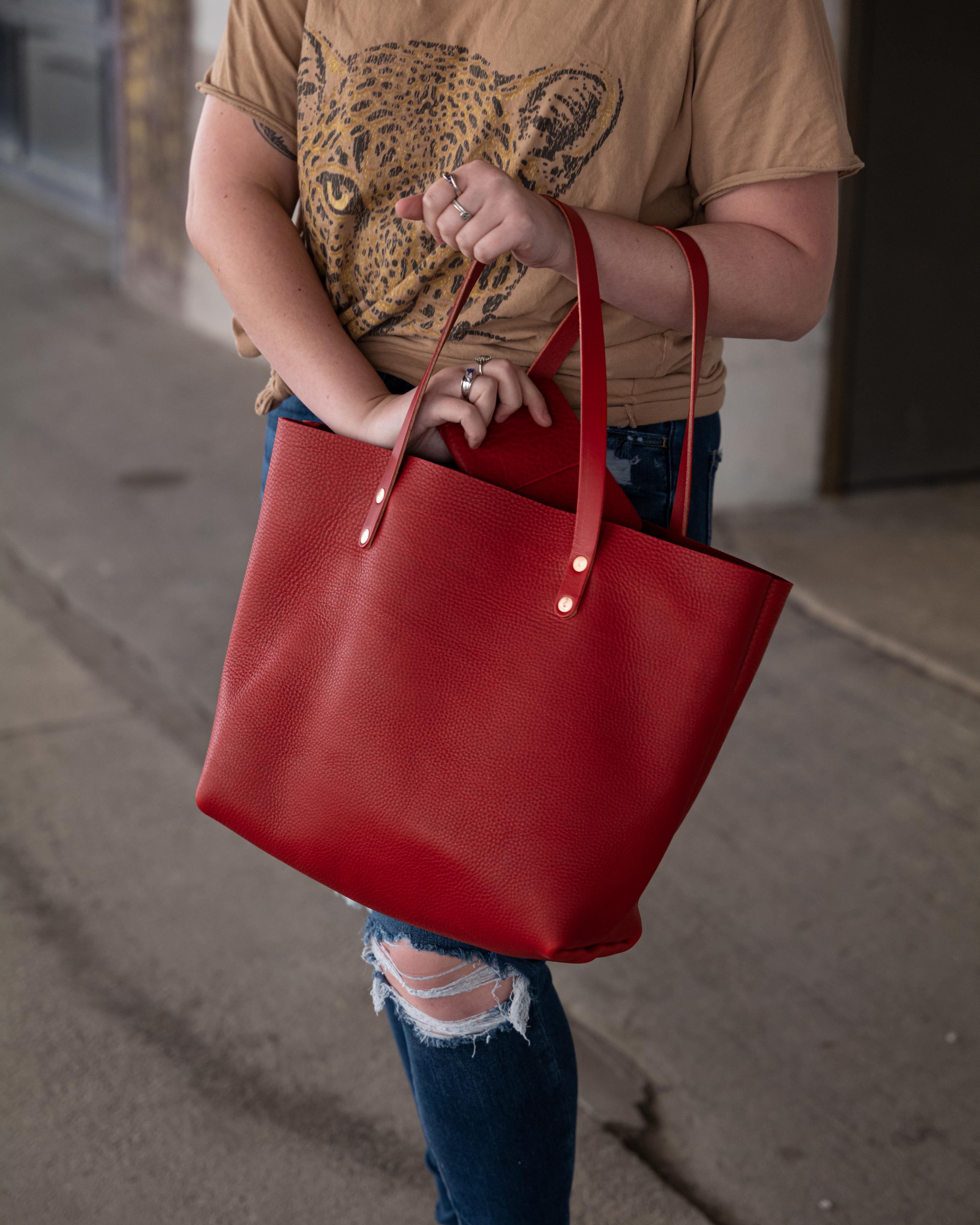 Red Cypress East West Tote